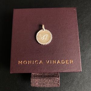 Monica Vinader beaded pendant charm with butterfly